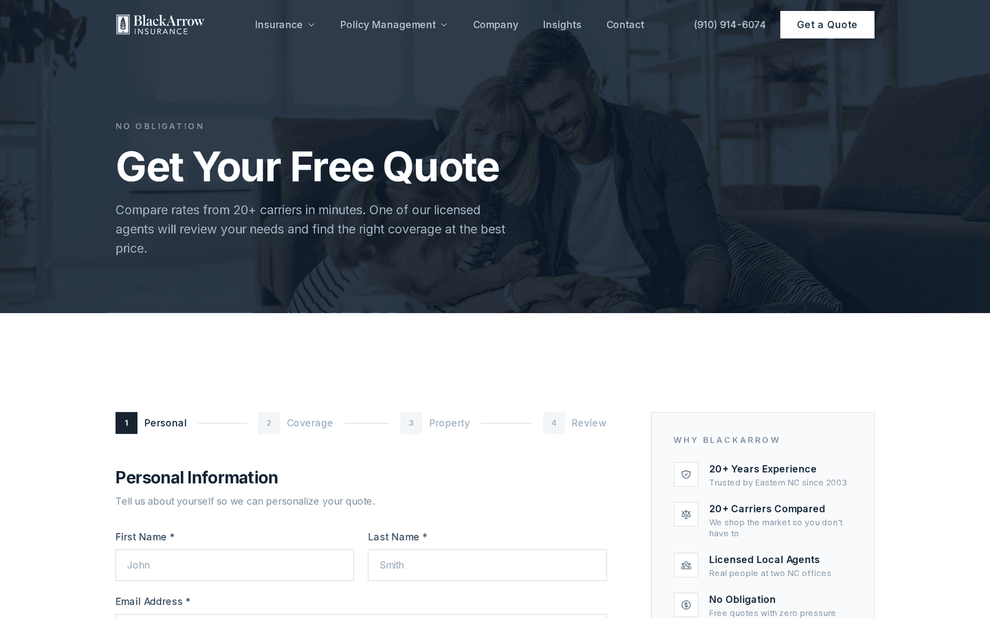 BlackArrow quote wizard