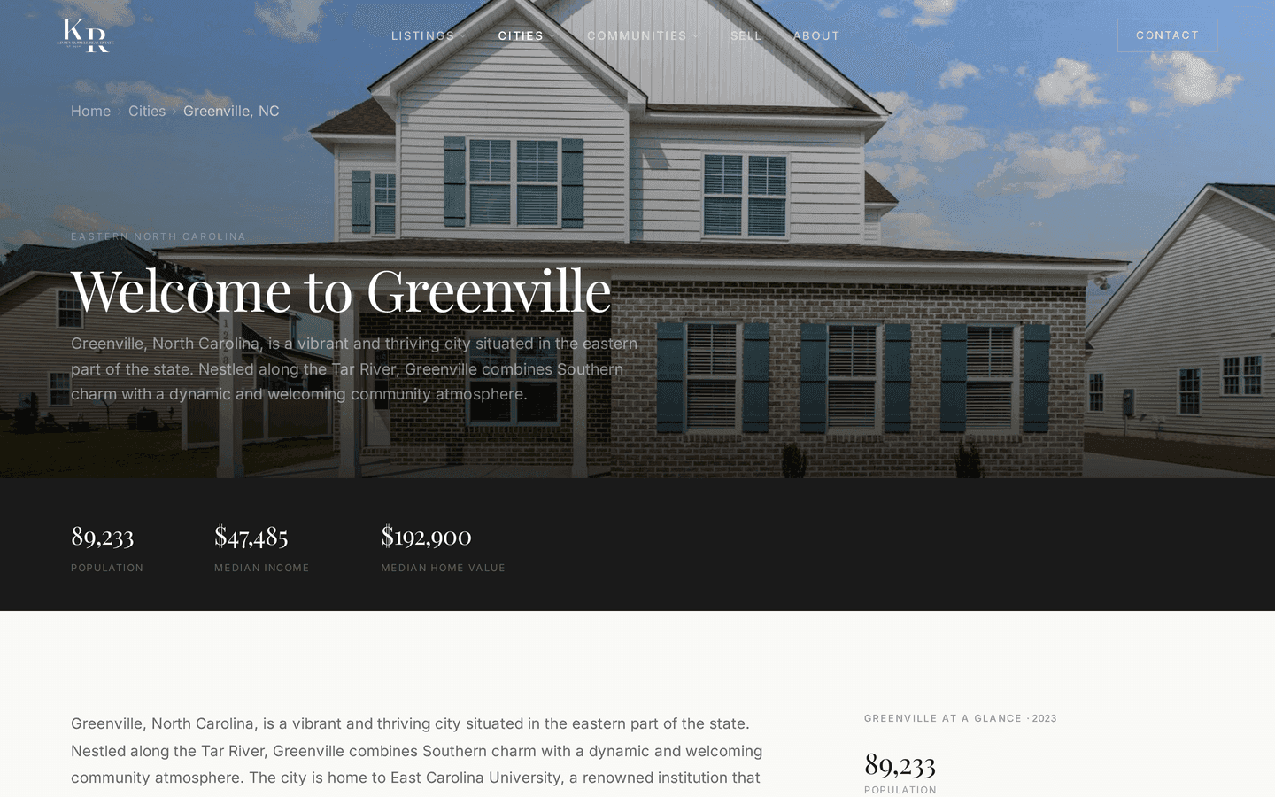 Kinsey Russell city landing page