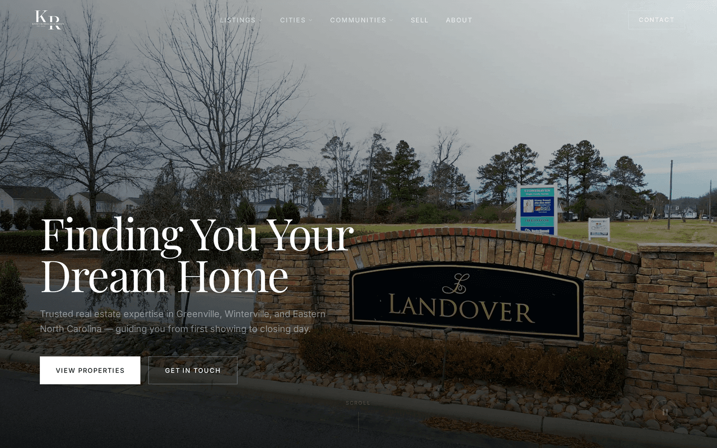 Kinsey Russell Real Estate website hero screenshot