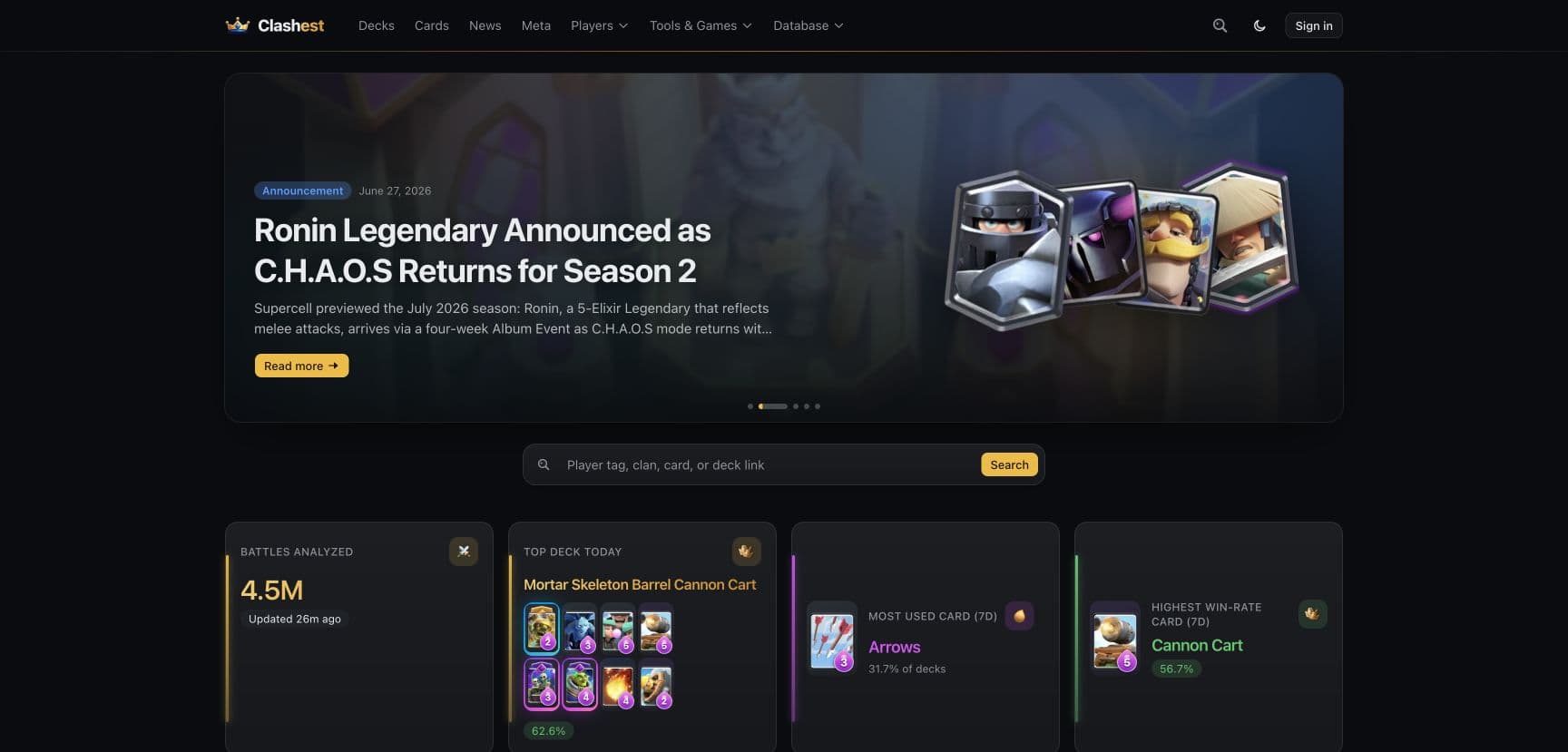 Building Clashest: A Real-Time Clash Royale Stats Platform