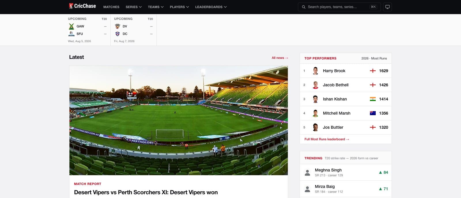 Building CricChase: A Cricket Stats and Analytics Platform